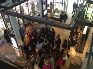 Curator Dr Campbell Price leads a group of delegates on a gallery tour.